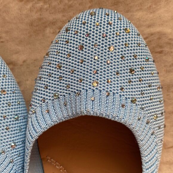Baby blue Rhinestone Flats - Picture 9 of 9
